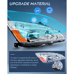 Conjunto de Faros Delanteros con Carcasa Cromada Nilight para Honda Accord 2003-2007, Repuesto con Reflector Ámbar, Iluminación Exterior para Automóvil - Product Image 3
