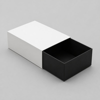 Caja de Regalo Deslizante de Cartón Rígido con Forro Interior Negro y Funda Blanca Premium, Superficie Mate Lisa, Logotipo Personalizado
