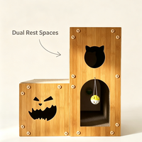 Maison pour chat en carton à deux niveaux, espace de repos et d'escalade multi-niveaux, meubles d'intérieur pour chats