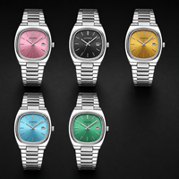 Reloj Automático OEM con Correa Integrada de Acero Inoxidable, Cristal de Zafiro, Esfera con Efecto Rayos de Sol, Fecha, Logotipo Personalizado, MOQ 50