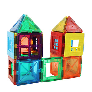 60 pièces de briques magnétiques pas chères en ABS 3+, ensemble de tuiles magnétiques pour enfants, blocs de construction magnétiques <span class=keywords><strong>Playmags</strong></span> - Product Image 1
