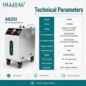 Máquina <span class=keywords><strong>de</strong></span> Limpieza Criogénica <span class=keywords><strong>Industrial</strong></span> Ollital A625i con Alimentación <span class=keywords><strong>de</strong></span> <span class=keywords><strong>Hielo</strong></span> Ajustable para Limpieza <span class=keywords><strong>de</strong></span> Moldes y Equipos - Product Image 3