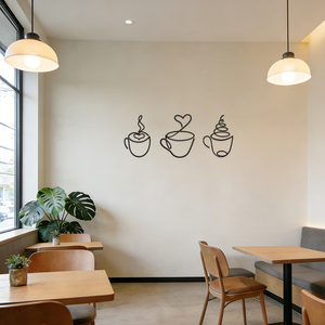 Conjunto de 3 Peças de Arte Deco: Caneca de Café, Arte de Parede em Metal, Decoração Suspensa em Arame, Acessórios para Cozinha, Sala de Jantar, Loja, Casa e Escritório com Tema de Café - Product Image 6