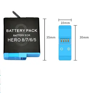 JHTC 1220mAh Rechargeable Go Pro Battery for Gopro Hero 8 7 6 5 Black Action Sports Video Camera Accessories