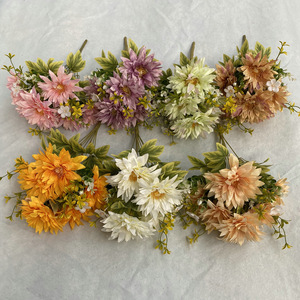 Fleurs artificielles Yiyi, chrysanthèmes queue de phénix, 30cm-100cm, fleurs en soie, décoration de mariage et de maison - Product Image 4