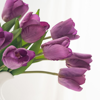Fleurs artificielles, mini bouquet de tulipes courtes, fleurs artificielles pour la fête des mères, Pâques, la Saint-Valentin, décoration intérieure