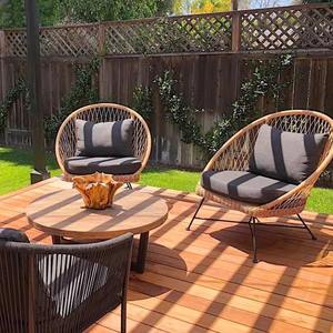 Canapé de jardin en rotin d'extérieur avec coussin imperméable, design contemporain, pour patio, balcon, villa, résistant aux UV, en rotin PE - Product Image 2