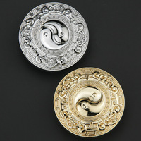 Boucle de ceinture en alliage de zinc sur mesure, largeur intérieure de 40mm, ronde et personnalisée, en forme de cercle relief 3D, logo de poisson occidental, boucle de ceinture