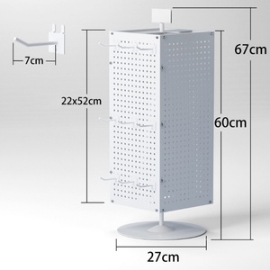 Wholesale Modern for Floor Standing Clear Metal Pegboard Spinner Display Rack with <b>Floating</b> Shelf Easy Assembly for Store - Product Image 2
