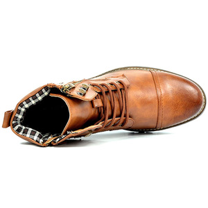 Botas de Motocicleta de Piel Sintética con Cierre de Cremallera, Resistentes al Desgaste, Estilo Británico para Hombre, Botines de Vestir - Product Image 6