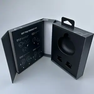 フックフリップカバーインサート付き工場カスタマイズ高級手作りヘッドフォン包装ボックス