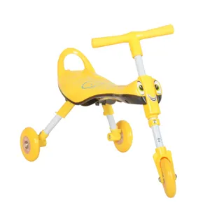 Sepeda roda tiga anak-anak, pedal dorong skuter serangga disesuaikan dengan kursi