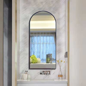 Arch Crowned Top Modern Contemporary Metal <strong>Wall</strong> Mounted <strong>Leaning</strong> Full Length <strong>Mirror</strong> With Hooks Installation Hardware Included - Product Image 4
