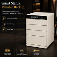 Coffre-fort pour objets de valeur avec empreinte digitale, mot de passe, clé, alarme Wi-Fi et organiseur de bijoux en cuir