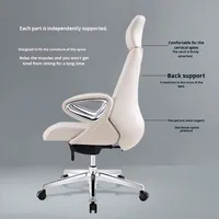 Chaise de bureau de direction en cuir de luxe, ergonomique, dossier haut, pivotante, avec appui-tête réglable pour les réunions d'affaires
