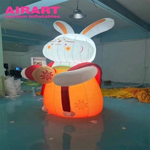 Pembe renk olaylar dekorasyon maskot şişme büyük tavşan, paskalya için şişme sevimli tavşan hayvan şekilli balon - Product Image 2