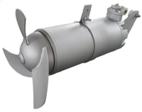 Mélangeur submersible QJB en acier inoxydable à faible vitesse avec pales d'agitation à poussée pour le traitement des eaux usées
