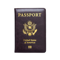 Vente en gros : Étui de passeport personnalisé en PU, motif artisanal sans égal, estampage à chaud 3 couleurs, gaufrage États-Unis, 14x10cm