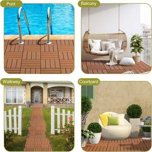 30*30cm Buckle DIY Splicing Wood Plastic Wpc Composite Decking Floor Patio Tiles Outdoor Deck Tiles Interlocking - Product Image 5