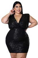 BA786 Satin Mini Club Robes pour Femmes Unique Col En V Conception Respirant Durable Plus La Taille Options Tendance Caractéristiques Uniques