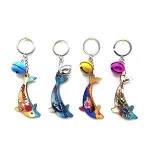 Good Quality Custom Shape Double Sided Florida Souvenirs Beach MDF Wooden Keychain Ring with <b>Bell</b> - Product Image 5
