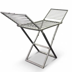 Traditional Foldable Multifunctional Floor Standing <b>Clothes</b> Drying <b>Rack</b> Stainless Steel Portable Laundry Hanger for Home Balcony - Product Image 2