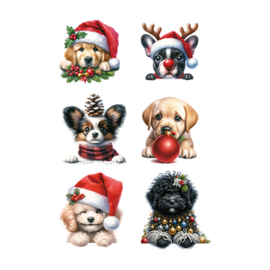 Pegatinas impermeables para decoración <span class=keywords><strong>de</strong></span> <span class=keywords><strong>ventanas</strong></span> <span class=keywords><strong>de</strong></span> perros bonitos, pegatinas para decoración exterior <span class=keywords><strong>de</strong></span> vacaciones personalizada para paredes, puertas, <span class=keywords><strong>ventanas</strong></span>, Navidad - Product Image 4