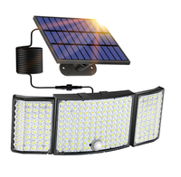 Lampe murale de sécurité solaire Radiant Beauty pour extérieur, garage, avec détecteur de mouvement infrarouge, 160-224 LED, triple tête séparée, IP65