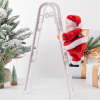 M. Christmas Super Climber Musical Animé 42-Inch Plush White Santa Claus Factory Wholesale Christmas Decoration