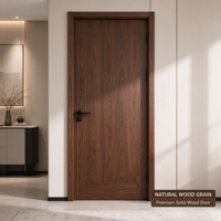 Portes intérieures en bois MDF insonorisées au design chinois moderne, en bois massif pour chambre à coucher et salle de bain