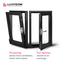 Ventana Abatible de Aluminio con Rotura de Puente Térmico y Doble Vidrio para Apartamentos Residenciales, Económica