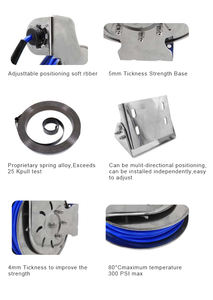 Carrete de Manguera Retráctil de Acero Inoxidable Abierto, Moderno, de Alta Presión, 5M/10M/15M, Carrete Metálico para Manguera, Equipo de Lavado para Cocina - Product Image 3