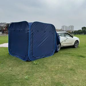 Entièrement automatique SUV tout-terrain Camping en plein air voiture auvents latéraux Logo personnalisé <span class=keywords><strong>coffre</strong></span> arrière tente moustique étanche à la pluie cadre en acier Oxford - Product Image 2