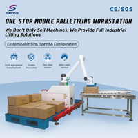 Paletizador de Cajas Estándar para Apilado de Cajas, Fácil Programación, Línea de Bebidas, Paletizador de Cajas de 1300x1200mm para Centro Logístico, Controlado por PLC