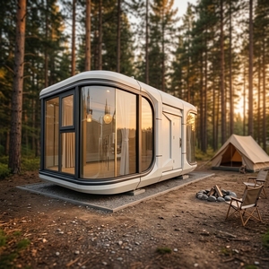 Maison Capsule Spatiale Modulaire Préfabriquée Directement de l'Usine avec Salle de Bain et Cuisine pour Usage Résidentiel, Camping, <span class=keywords><strong>Location</strong></span> et Projets Hôteliers - Product Image 3