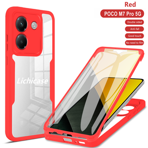 Lichicase Anti huellas dactilares marco colorido cobertura completa accesorio móvil para Xiaomi Poco M7 cubierta trasera transparente - Product Image 3