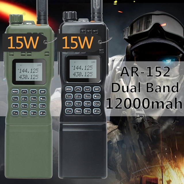 Baofeng AR-152 Tactical Walkie Talkie15W High Power Dual Band UHF/VHF Ham Radio 10000mAh Hunting Two Way Radio 15w 15km Range