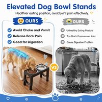 Support surélevé réglable pour gamelles de chien avec deux gamelles en acier inoxydable – Fournitures d'alimentation pour animaux de compagnie en gros