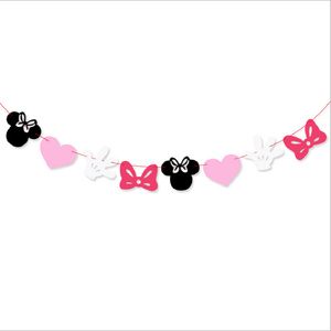 Guirlande en feutre Mickey <span class=keywords><strong>Minnie</strong></span> <span class=keywords><strong>Joyeux</strong></span> <span class=keywords><strong>Anniversaire</strong></span> - Écologique et durable pour les fêtes d'enfants et la décoration de la rentrée scolaire - Product Image 2