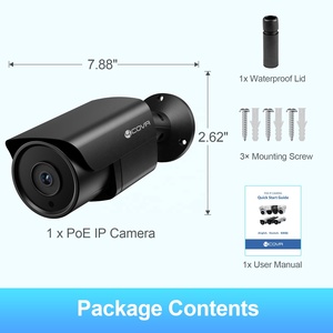 Caméra de sécurité IP 4COVR 4MP, IP67, <span class=keywords><strong>extérieure</strong></span>, vision nocturne IR 30m, couleur noire, caméra bullet avec audio, détection humaine par IA, visualisation via application - Product Image 6