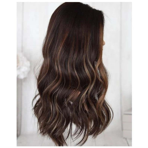 Balayage Damen Echthaar-Perücken-Topper, Echthaar-Haarersatz-Toupet-Systeme, Heißer Verkauf, Braunes Europäisches Echthaar, Glatte Seidenbasis-Perücke - Product Image 3