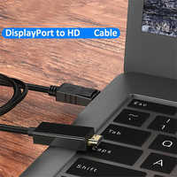 1.8M/6ft Displayport vers HDTV Adaptateur 4K Convertisseur de port d'affichage pour PC Portable Projecteur DP vers câble HDTV