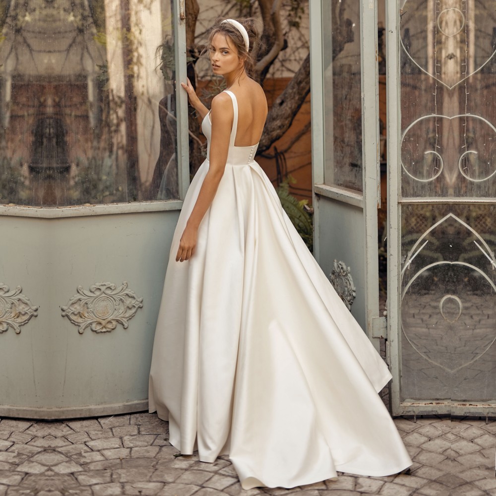 backless bra wedding dress Miai Mini Dress Gun Metal main image 0