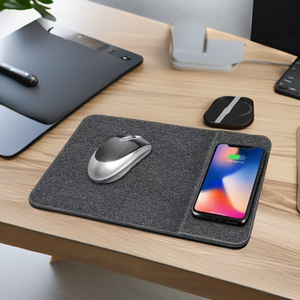 Sạc nhanh 15W không dây sạc không trượt máy tính deskpads PU da bàn Mat Ergonomic chuột Pad sạc không dây - Product Image 1
