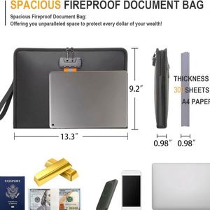 Boîte de rangement de grande taille pour bureau et maison, étanche, ignifuge, avec fermeture à clé, 13 pouces, organiseur de dossiers, sac ignifuge pour documents avec serrure - Product Image 2