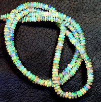 Ethiopian Welo Opal Plain Rondelle Shape Loose Gemstone Multi-fire Beads Making Jewelry Prix de gros par brin Naturel