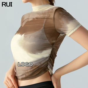 Haut de sport respirant à séchage rapide pour femme, coupe classique, idéal pour le yoga, la course à pied, les vêtements de fitness, service OEM personnalisé sans couture - Product Image 1