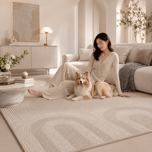 <span class=keywords><strong>Tapis</strong></span> de salon moderne fait main en composite, 10 mm d'épaisseur, rectangulaire, <span class=keywords><strong>beige</strong></span>, géométrique, antidérapant, adapté aux animaux domestiques - Product Image 3