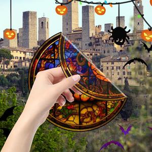 Autocollant <span class=keywords><strong>de</strong></span> fenêtre en PVC pour Halloween, autocollant <span class=keywords><strong>de</strong></span> fête d'intérieur, décoration <span class=keywords><strong>de</strong></span> maison, autocollant <span class=keywords><strong>de</strong></span> château <span class=keywords><strong>de</strong></span> citrouille amovible, écologique - Product Image 3