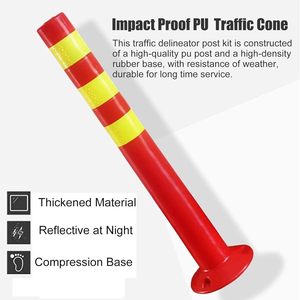 交通デリニーターポストフレキシブルポスト750mmフレキシブルデリニータードライブウェイPU交通安全警告ボラード - Product Image 2